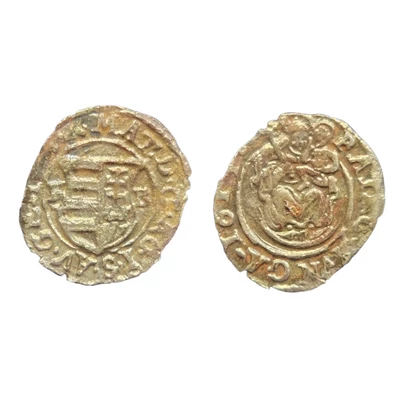 1613 II. Mátyás ezüst dénár – K-B verdejel, Madonna ábrázolással