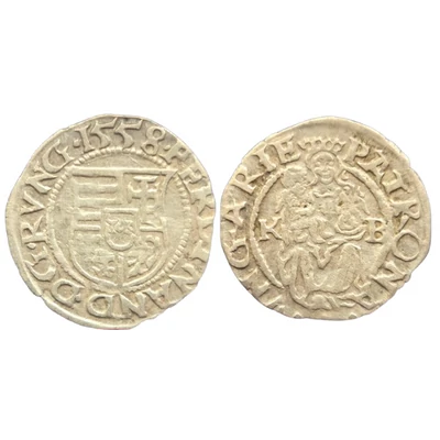 1552 I. Ferdinánd ezüst dénár érme