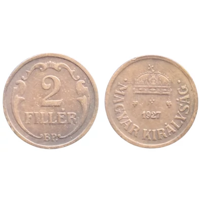 1927-es 2 Fillér – Bronz forgalmi érme