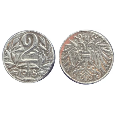 1918 2 Heller Osztrák forgalmi érme