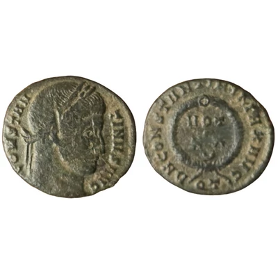 Constantinus I római bronz érme – VOT XX Siscia verde (SIS) · Kr. u. 320