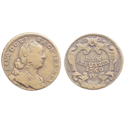 1760 1 krajcár érme I. Ferenc