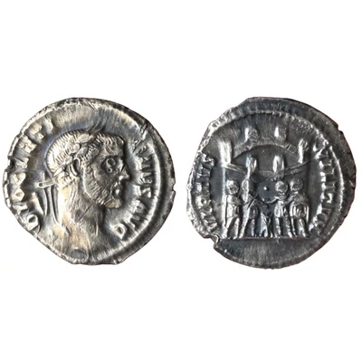 Diocletianus Argenteus római ezüst érme – VIRTVS MILITVM, Kr. u. 284–305 · RIC VI 27/a