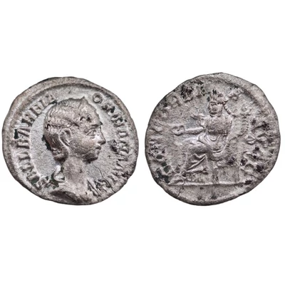 Orbiana denarius római ezüst érme – CONCORDIA AVGG Róma, Kr. u. 225 · RIC IV 319