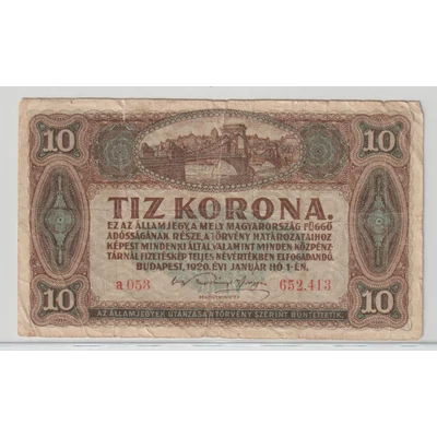 1920 10 Korona Államjegy