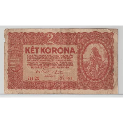 1920 2 Korona Államjegy