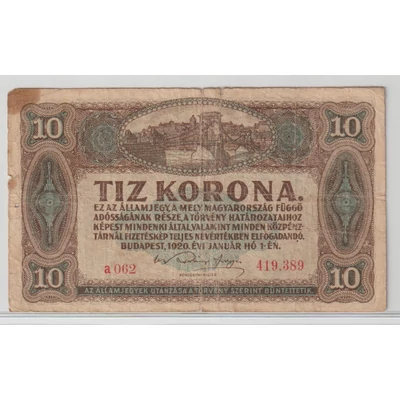 1920 10 Korona Államjegy