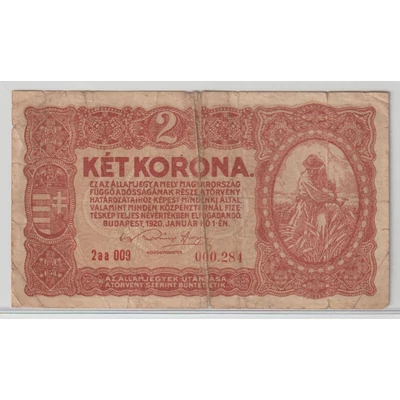1920 2 Korona Államjegy