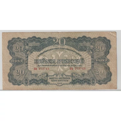 1944 20 Pengő bankjegy - Vörös hadsereg kiadás
