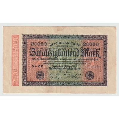 1923  20 000 Mark (Márka, Reichsbanknote) bankjegy - Németország