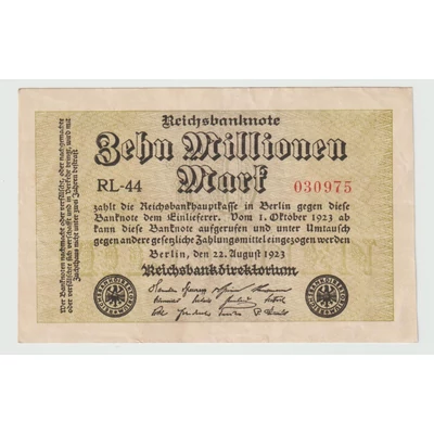 1923 10 Millió Márka - Zehn Millionen Mark reichsbanknote