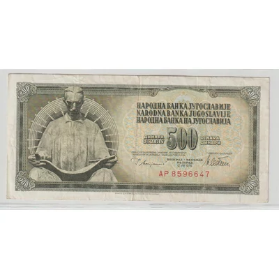 Jugoszlávia 500 Dinar bankjegy