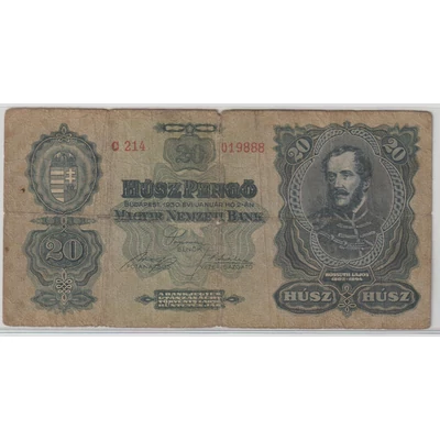 1930 20 Pengő bankjegy F