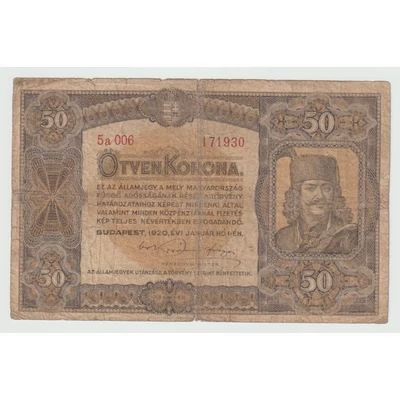 1920 50 Korona Államjegy