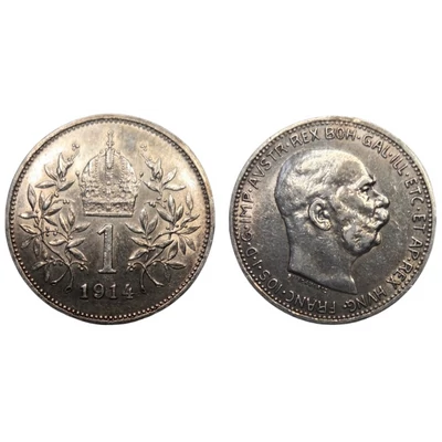 1914 1 korona ezüst érme – I. Ferenc József – Osztrák Császárság