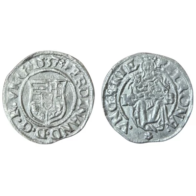I. Ferdinánd ezüst dénár 1537 K–B – ÉH 745a