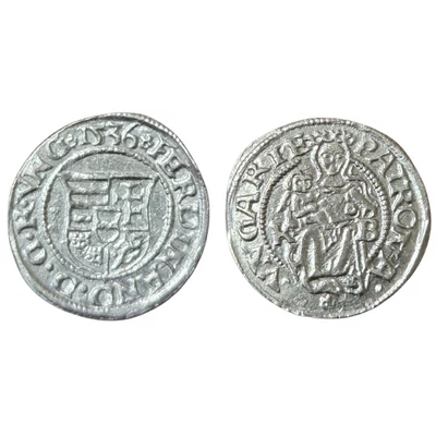 I. Ferdinánd ezüst dénár 1536 K–B – ÉH 745a
