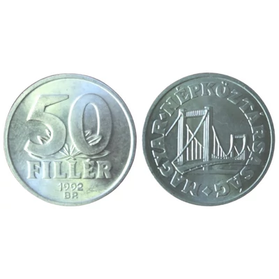 1992 50 fillér UNC érme – Magyar Köztársaság, Erzsébet híd