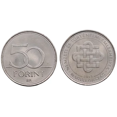 2015 50 forint Nemzeti emlékhelyek verdefényes emlékérme rollniból Numizmatika - Érmék, érme