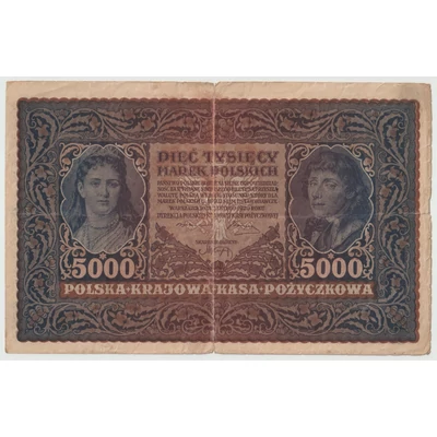 1920 Lengyelország 5000 márka bankjegy  5000 Marek - Polska Krajowa Kasa Pożyczkowa