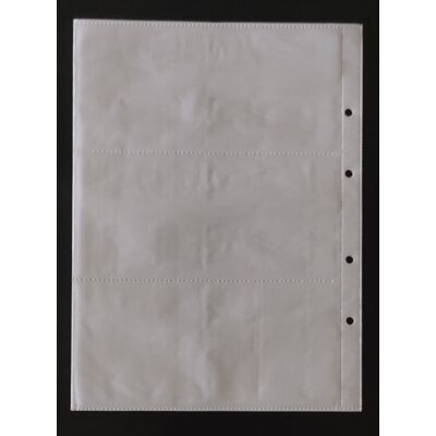 Bankjegytartó lap A4-es, 2x3 férőhelyes, hajlékony lap fehér háttérrel 198x92 mm zsebméret
