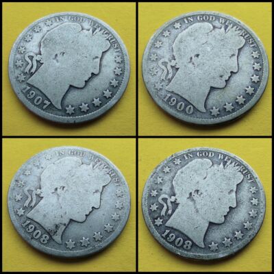 1900-1908 Barber Half Dollar 4 db-os ezüst érme sor