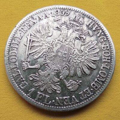 1859 1 Florin Ferencz József ezüst érme VF Numizmatika - Érmék, érme