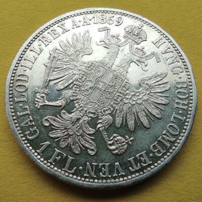1859 1 Florin Ferencz József ezüst érme Numizmatika - Érmék, érme