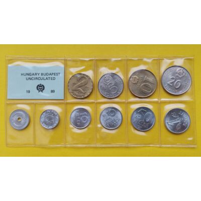 Fóliás Forint érme forgalmi sor 1989-es évjárat 10 db UNC érme Numizmatika - Érmék, érme