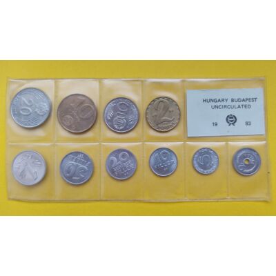 Fóliás Forint érme forgalmi sor 1983-as évjárat 10 db UNC érme Numizmatika - Érmék, érme