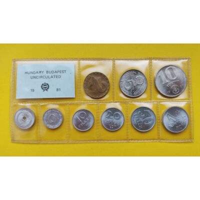 Fóliás Forint érme forgalmi sor 1981-es évjárat 9 db UNC érme Numizmatika - Érmék, érme