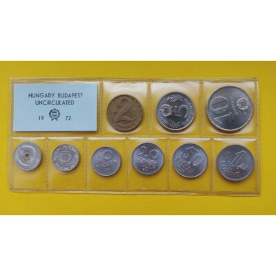 Fóliás Forint érme forgalmi sor 1972-es évjárat 9 db UNC érme Numizmatika - Érmék, érme
