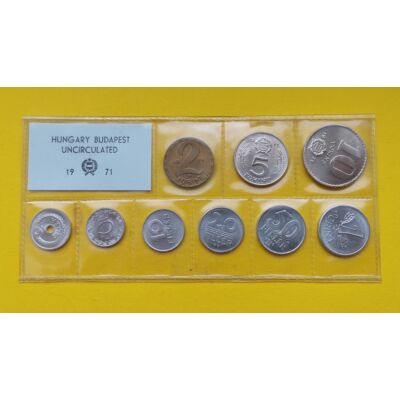 Fóliás Forint érme forgalmi sor 1971-es évjárat 9 db UNC érme Numizmatika - Érmék, érme