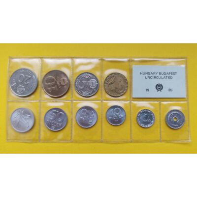 Fóliás Forint érme forgalmi sor 1985-ös évjárat 10 db UNC érme Numizmatika - Érmék, érme