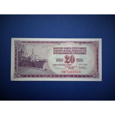 1978 Jugoszláv 20 dínár UNC bankjegy! Sorszámkövető is lehet! Numizmatika - bankjegyek