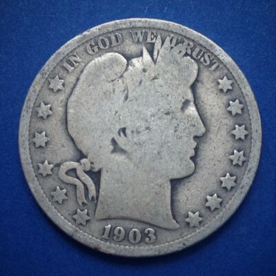 1903 Barber Half Dollar patinás amerikai ezüst érme 12,5 g 0,900