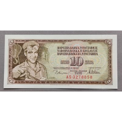 Jugoszlávia 10 Dinar UNC bankjegy