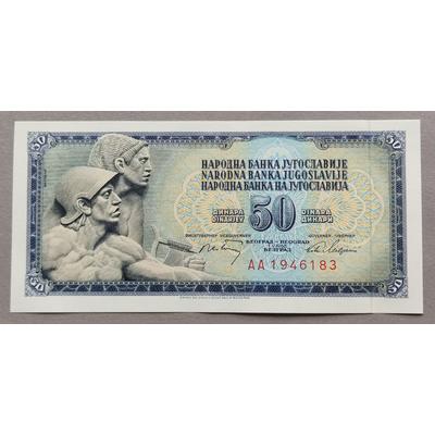 Jugoszlávia 50 Dinar UNC bankjegy