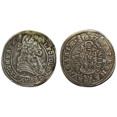 1677 15 Krajcár (XV Kreuzer) ezüst érme I  Lipót
