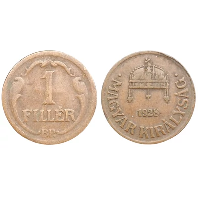 1928-as 1 Fillér – Horthy-korszak bronz érme