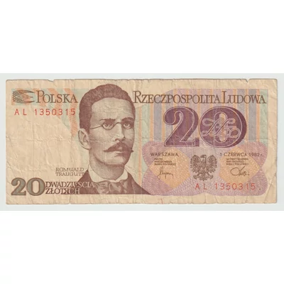 1982 20 zloty bankjegy – Lengyelország