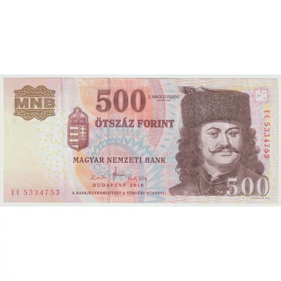 2010 500 Forint bankjegy szép állapotban