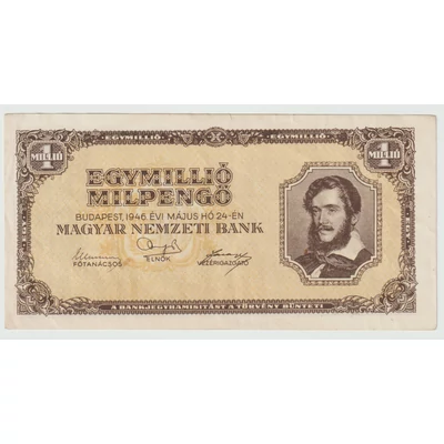 1946 1 millió Pengő bankjegy 