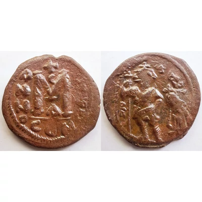 Heraclius bizánci érme Kr.u 629/630 Follis Konstantinápoly verde SB 810