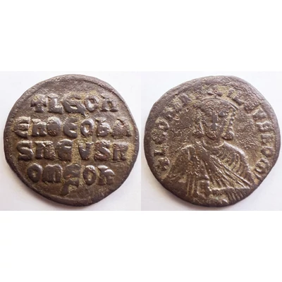 VI. Leo a bölcs bizánci bronz érme Kr.u. 886-912 Follis Konstantinápoly verde SB 1729