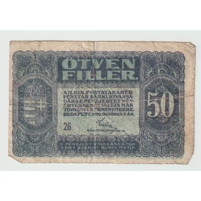 1920 50 Fillér pénzjegy