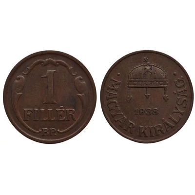 1938-as 1 Fillér – Horthy-kori bronz érme