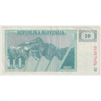 1990 10 tolar bankjegy (1990-es évek eleje) Szlovénia