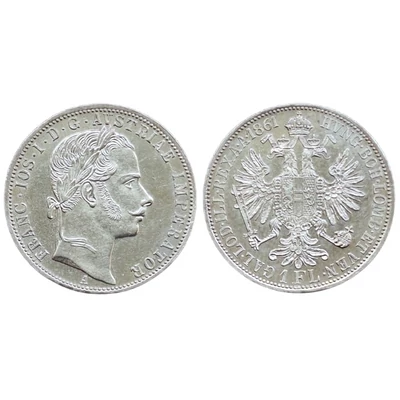 1861 1 Florin Ferencz József ezüst érme Numizmatika - Érmék, érme