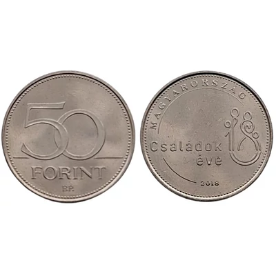 2018 50 forint Családok éve verdefényes emlékérme rollniból Numizmatika - Érmék, érme